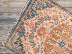 |Woven Cotton Distressed Print Rug, 4×6                         Woven Cotton Distressed Print Rug, 4×6