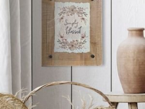 |“Simply Blessed” Watercolor Design Rustic Wall Sign                         “Simply Blessed” Watercolor Design Rustic Wall Sign
