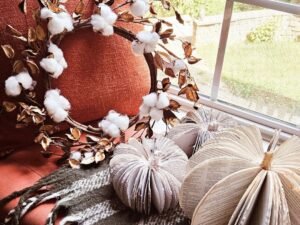 |Harvest Cotton Farmhouse Wreath                         Harvest Cotton Farmhouse Wreath